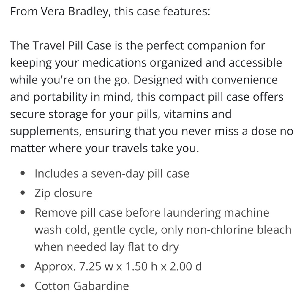 Vera Bradley "Travel Pill Case in Wing in Flight" NWT - Picture 2 of 8